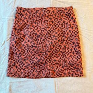 Free People Geometric Orange and Black Mini Skirt